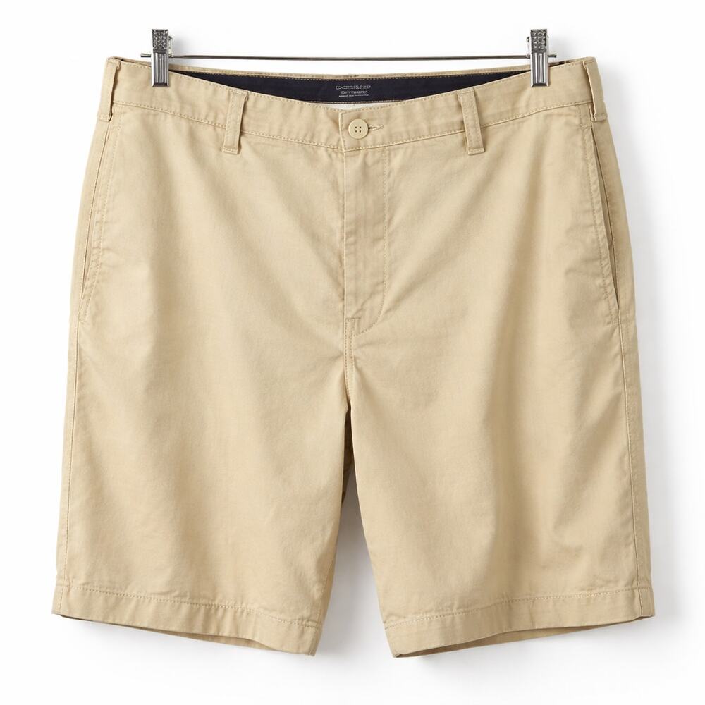 Lands End Traditional Fit Khaki Shorts Bermuda Flat Front Men's size 37 - Picture 3 of 4